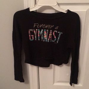 Girls gymnastics cropped colorful top